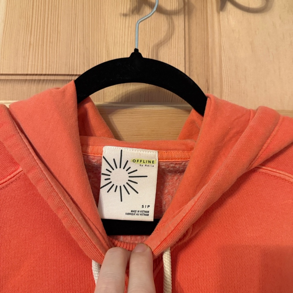 Aerie | OFFLINE Cloud Fleece Hoodie Starburst Orange Small - Picture 10 of 12